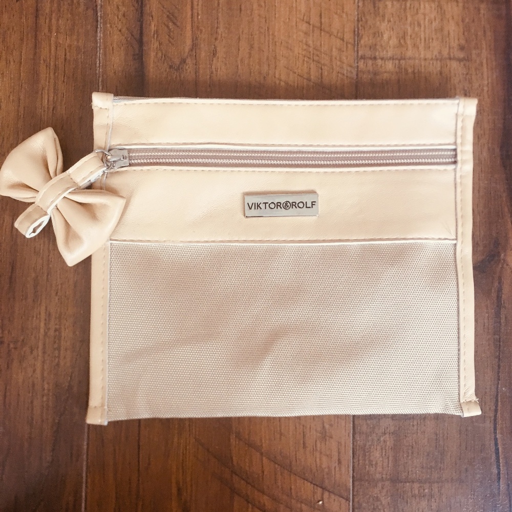 Viktor & Rolf Beige Zippered Bag with Bow